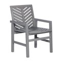 Walker Edison Furniture Outdoor Chevron Chair; Grey Wash - 35 x 25 x 25 in. OWC2VINGW